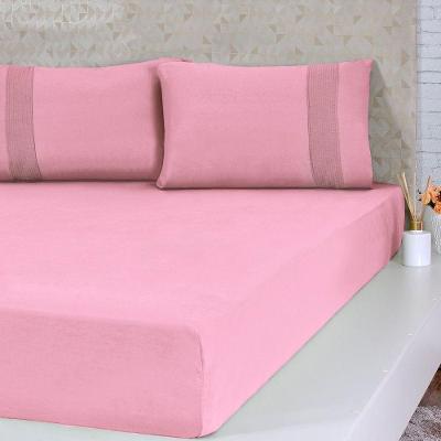 Lençol Queen Bella Cama Malha 100% Algodão 158x198x35 Coral