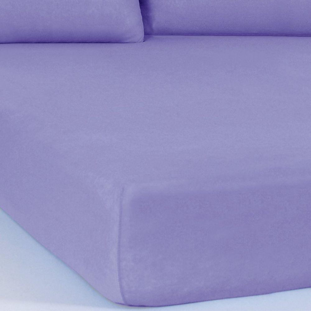 Lençol Solteiro Serena Malha 100% Algodão 88x188x23cm Lilás - 4