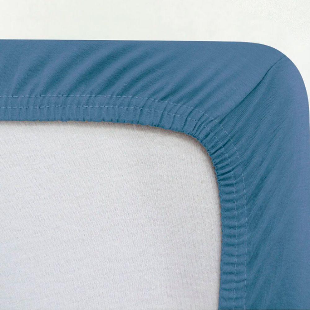 Lençol Avulso Buettner Solteiro King Malha 100% Algodão Image Com Elástico Azul - 2