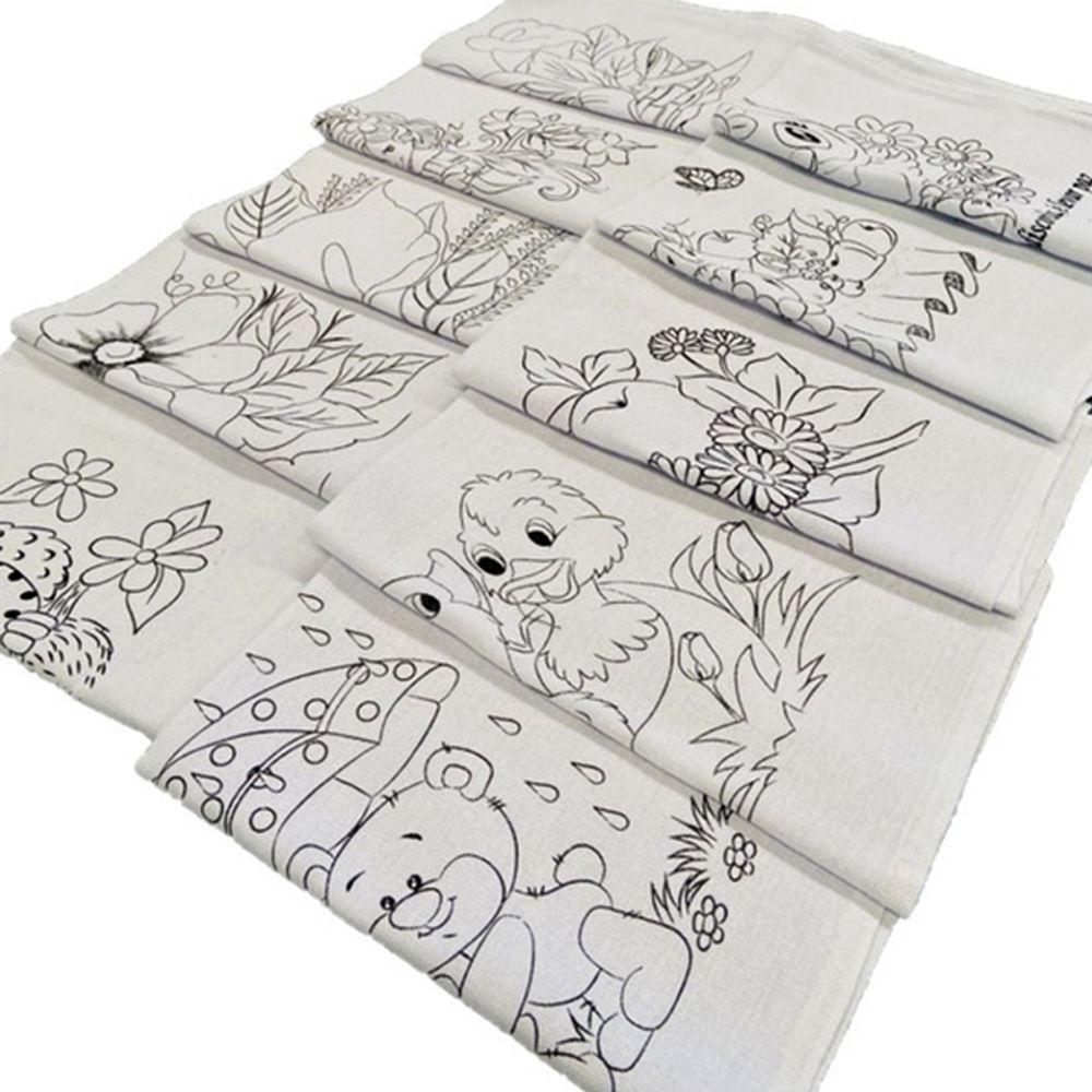 Pano De Prato Lomaer Sacaria 45x71cm Contorno Para Pintura( 3 Unidades)branco - 2