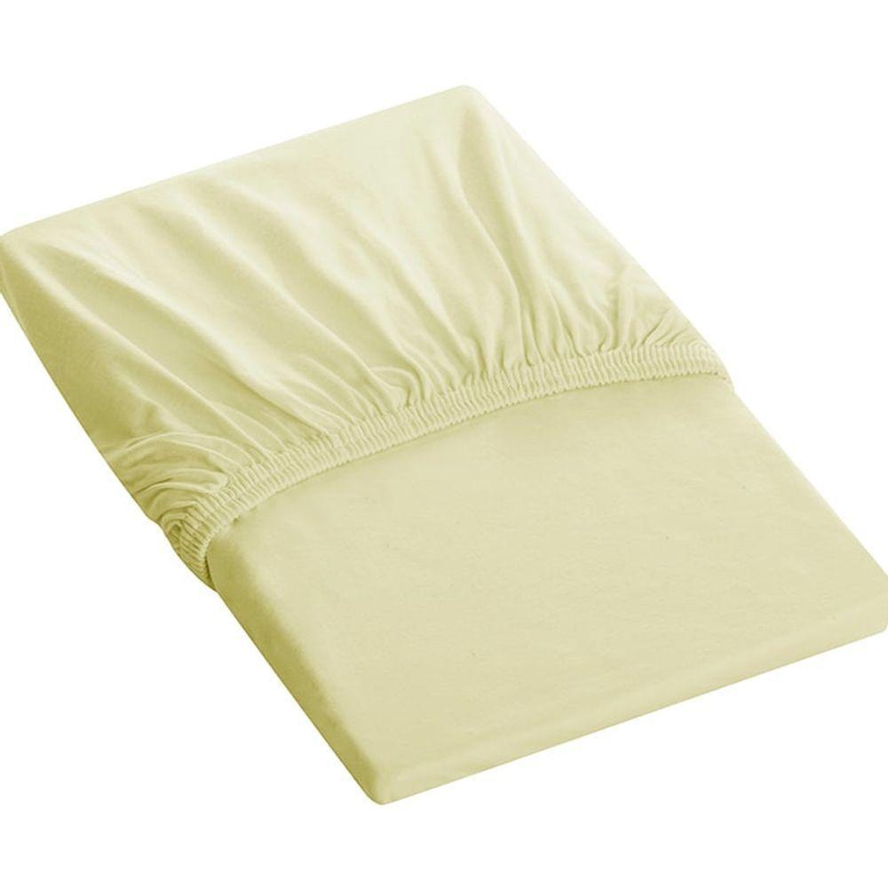 Lençol Tecebem Solteiro King Malha C/ Elástico Liso 100mx203mx40cm Baunilha - 1