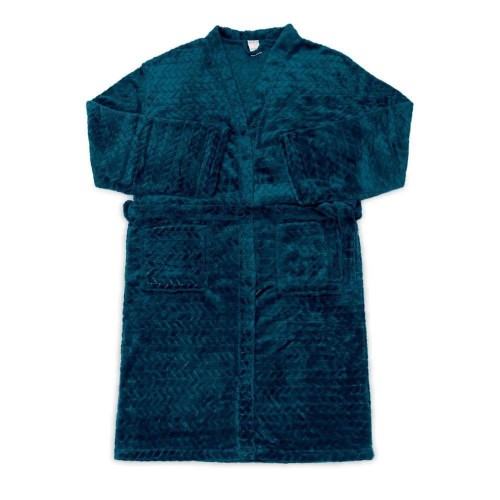 Roupão Buettner Masculino Microfibra Jacquard 100% Poliéster Artico Kimono Tamanho(gg) Marinho - 2