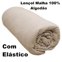 Lençol Com Elástico Casal Portallar Malha 100% Algodão Liso Linha Casa Bege Caqui - 3