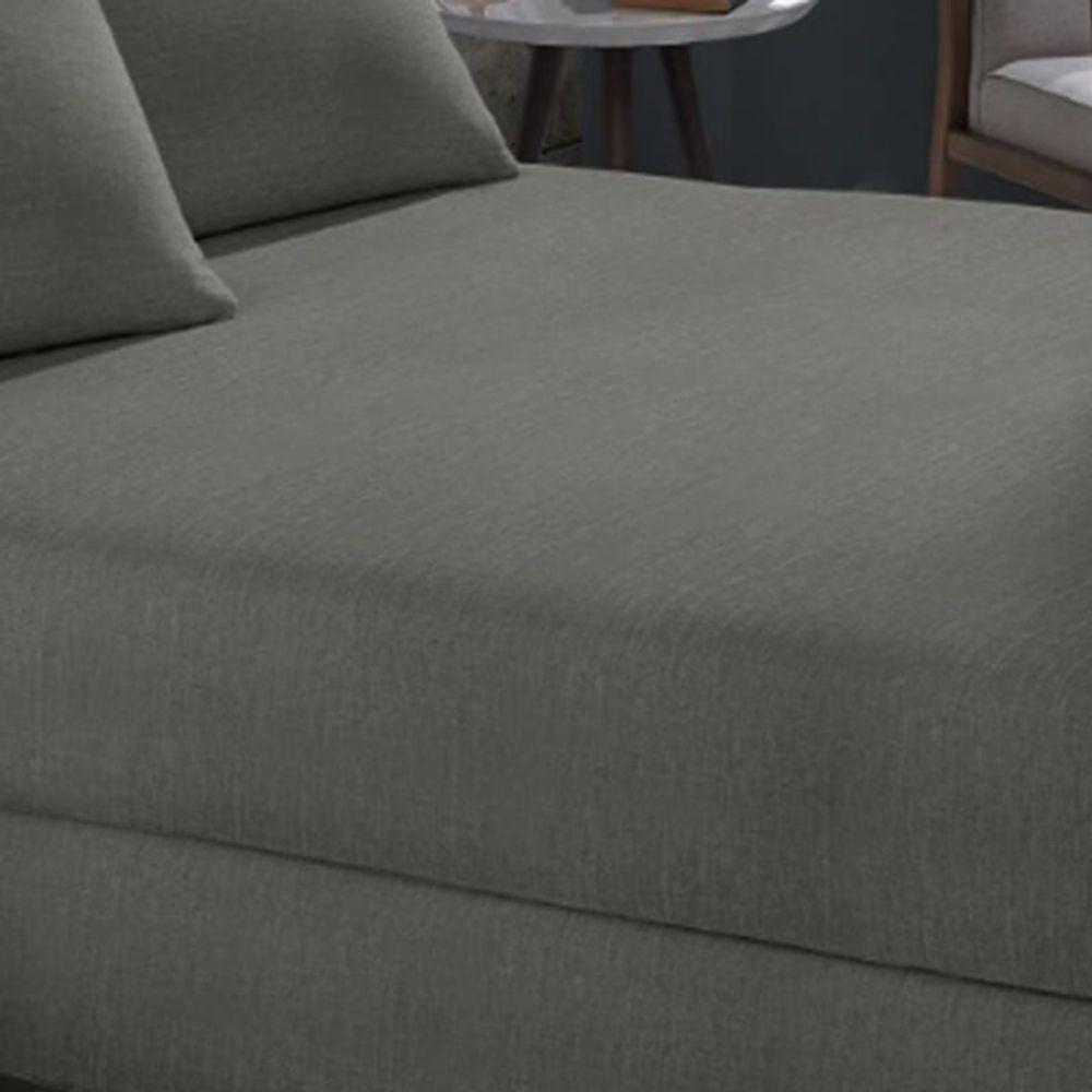 Lençol Com Elástico Buettner Solteiro Malha Mescla 88mx188mx25cm Bege - 2