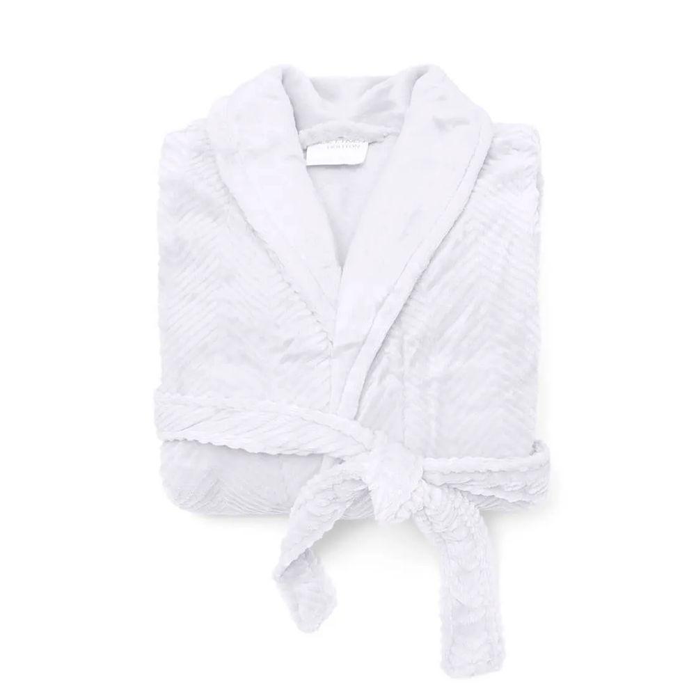 Roupão Buettner Feminino Microfibra Jacquard 100% Poliéster Adele Gola Xale Tamanho(m) Branco - 1