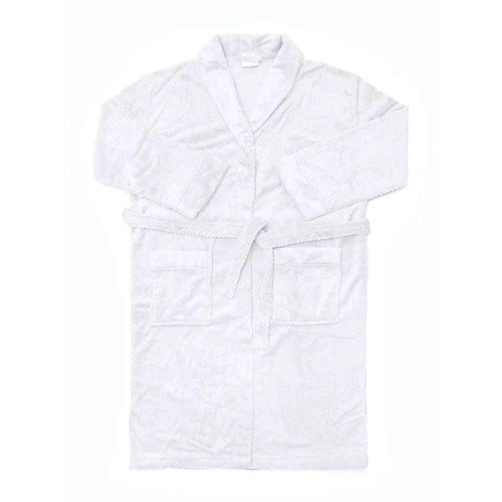 Roupão Buettner Feminino Microfibra Jacquard 100% Poliéster Adele Gola Xale Tamanho(m) Branco - 2