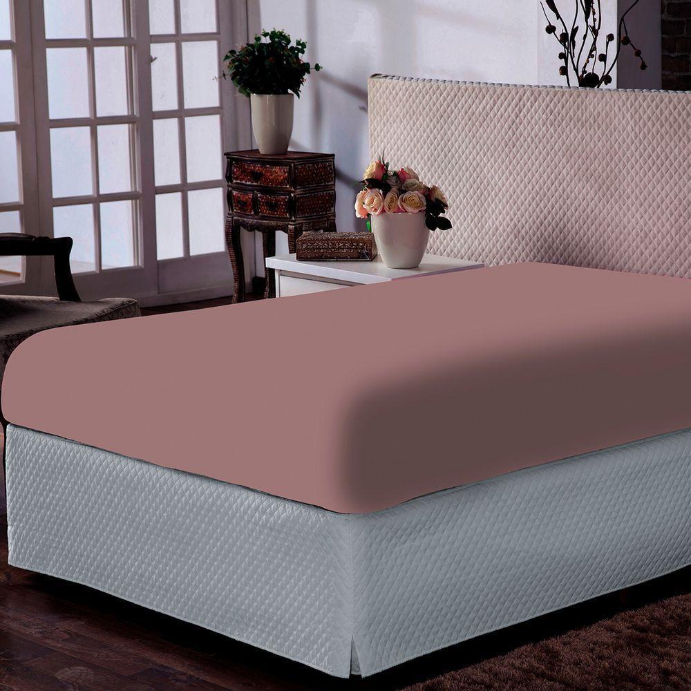 Lençol Portallar Casal Com Elástico Malha 100% Algodão Premiun Classic Rose Brid - 1