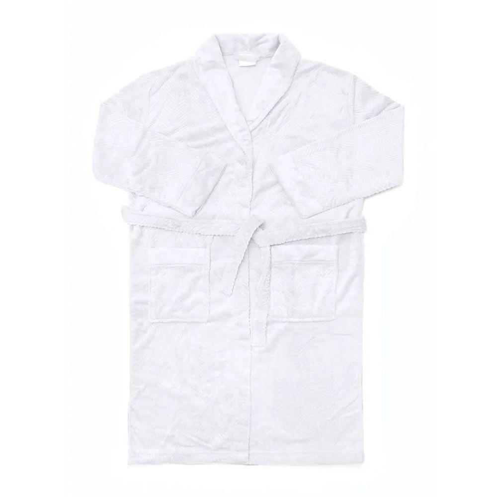 Roupão Buettner Feminino Microfibra Jacquard 100% Poliéster Adele Gola Xale Tamanho(p) Branco - 2