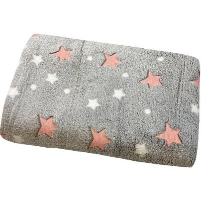 Manta Solteiro Brilha No Escuro New 150x220cm Cinza Estrela