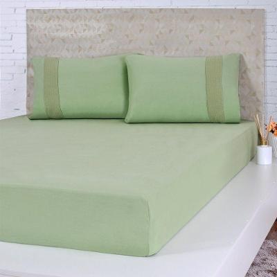 Lençol King Bella Cama Malha 100% Algodão 193x203x40 Verde