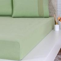 Lençol King Bella Cama Malha 100% Algodão 193x203x40 Verde - 2