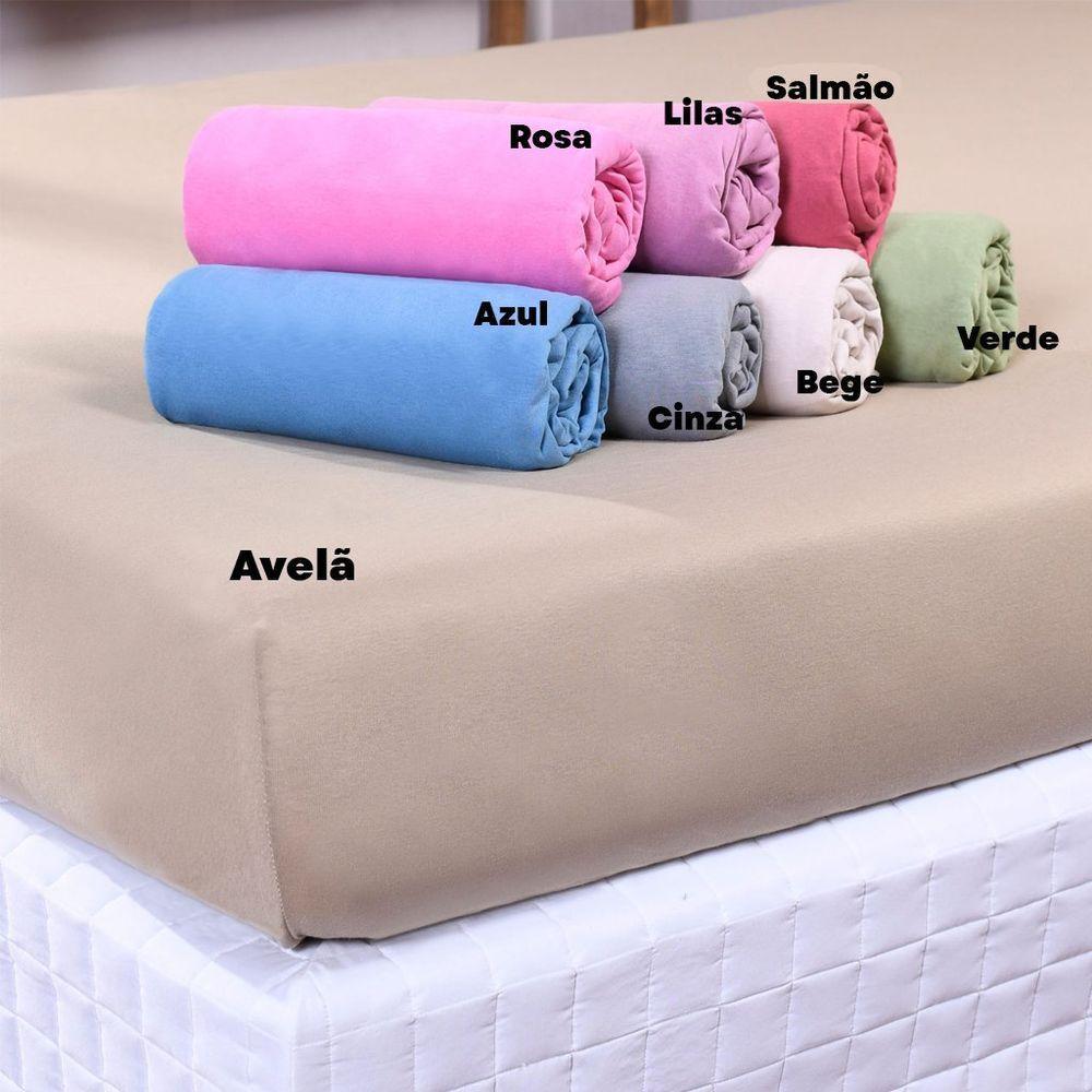 Lençol Casal Dreams Malha 100% Algodão 138x188x30cm Avelã - 2