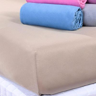 Lençol Solteiro Dreams Malha 100% Algodão 88x188x25cm Bege