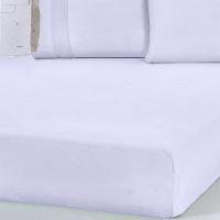 Lençol King Bella Cama Malha 100% Algodão 193x203x40cm Branco - 2