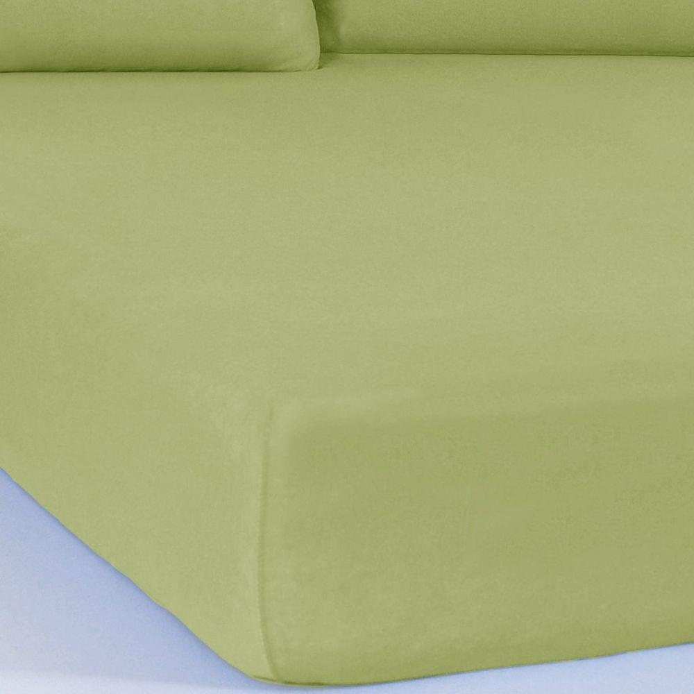 Lençol Solteiro Serena Malha 100% Algodão 88x188x23cm Verde - 4