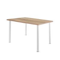 Mesa De Jantar 4 Lugares Retangular Cozinha 110x72 Cm Branco E Carvalho Branco E Carvalho - 3