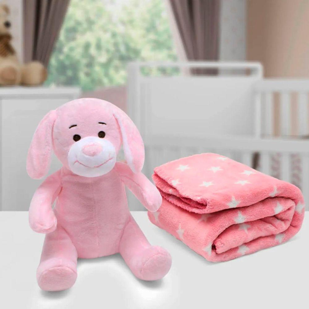 Manta E Bichinho Pelúcia Buettner Baby Microfibra Pink Dog Rosa - 2
