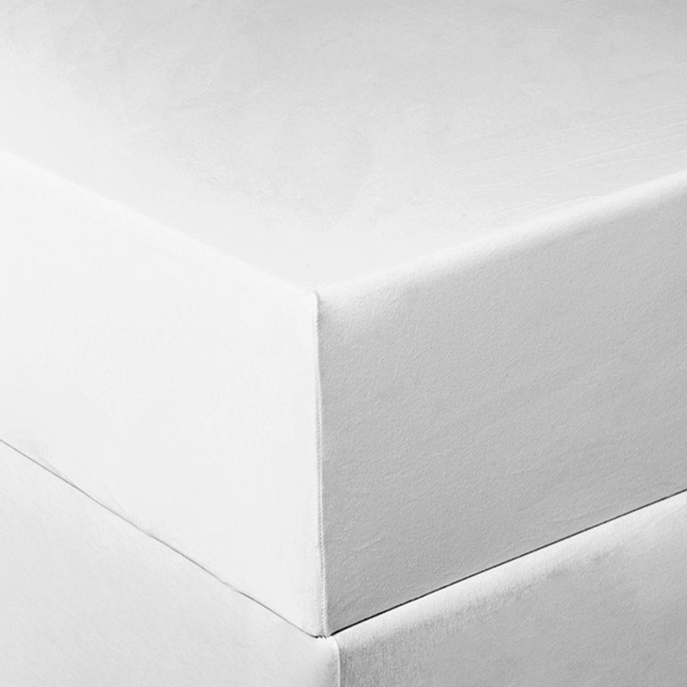 Lençol Tecebem Solteiro Malha C/ Elastico Liso Branco - 2