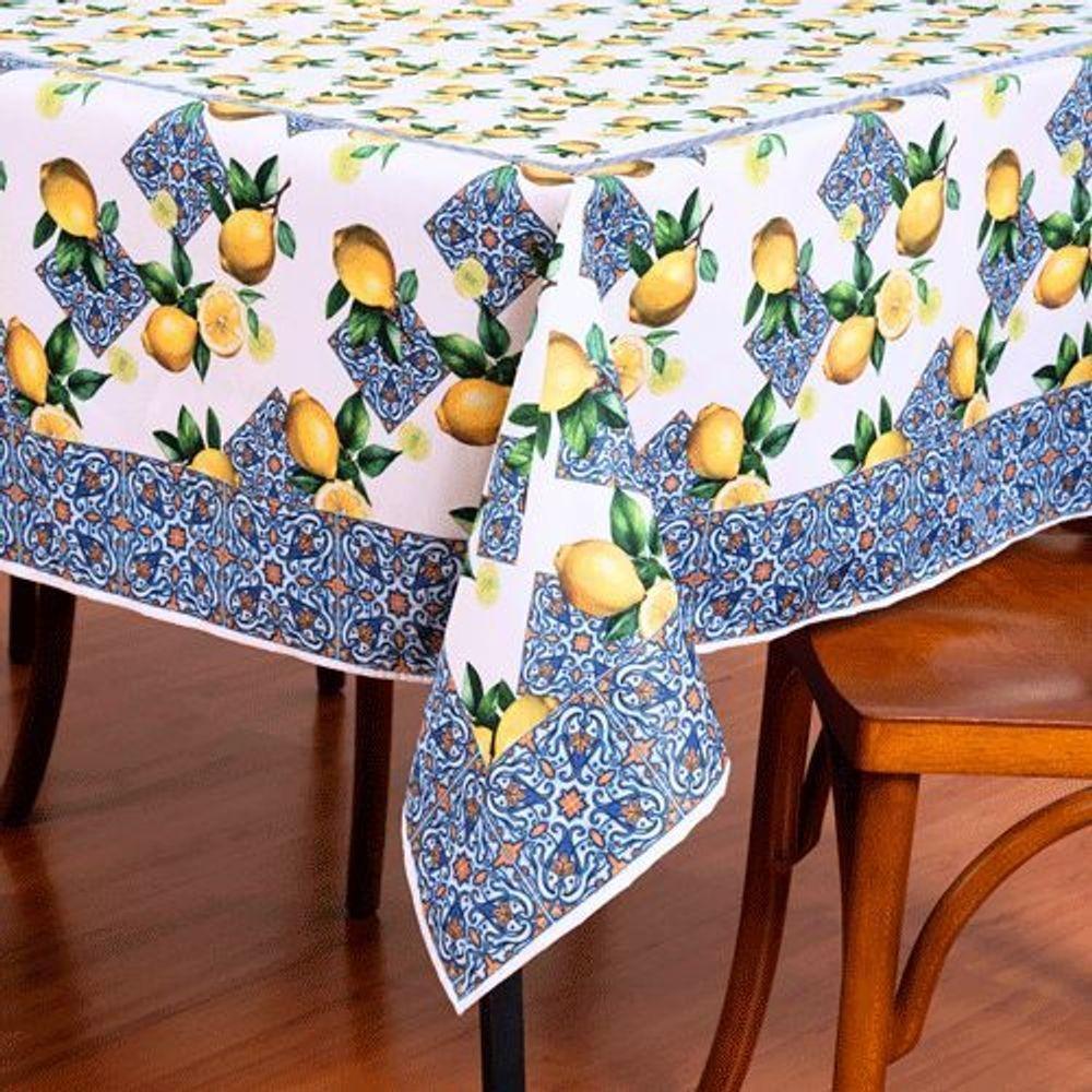 Toalha De Mesa Estampada Allegra 1 Peça 4 Lugares 100% Poliéster - Limão - 2