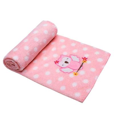 Manta Berço Buettner Baby Estampada Microfibra Bordado Owl 80cmx100m Rosa