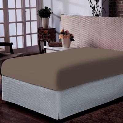 Lençol Portallar Solteiro Com Elástico Malha 100% Algodão Premiun Classic Capuccino