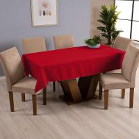 Toalha De Mesa Basic 1 Peça 1,45m X 1,40m 4 Lugares 100% Poliéster Tecido Oxford - Vermelho - 1