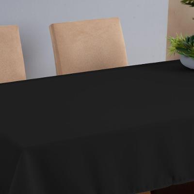 Toalha De Mesa Basic 1 Peça 2,00m X 1,40m 6 Lugares 100% Poliéster Tecido Oxford - Preto