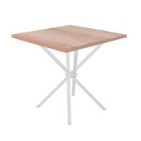 Mesa De Jantar 75x75 Cm Quadrada Resistente E Moderna Branco E Carvalho - 2