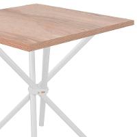 Mesa De Jantar 75x75 Cm Quadrada Resistente E Moderna Branco E Carvalho - 4