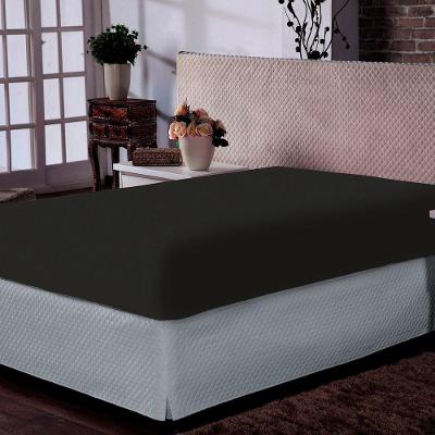 Lençol Portallar King Com Elástico Malha 100% Algodão Premiun Classic Preto