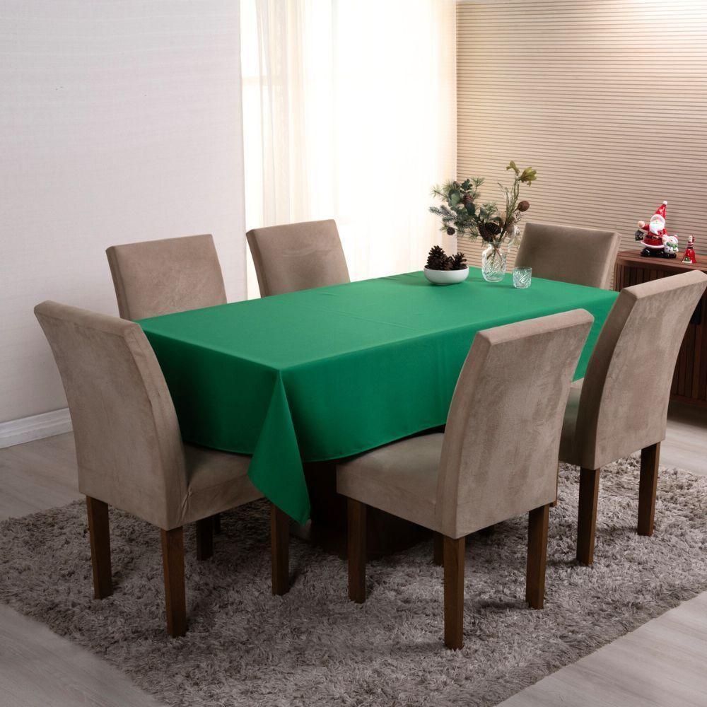 Toalha De Mesa Basic 1 Peça 3,00m X 1,40m 10 Lugares Tecido Oxford 100% Poliéster - Verde - 1