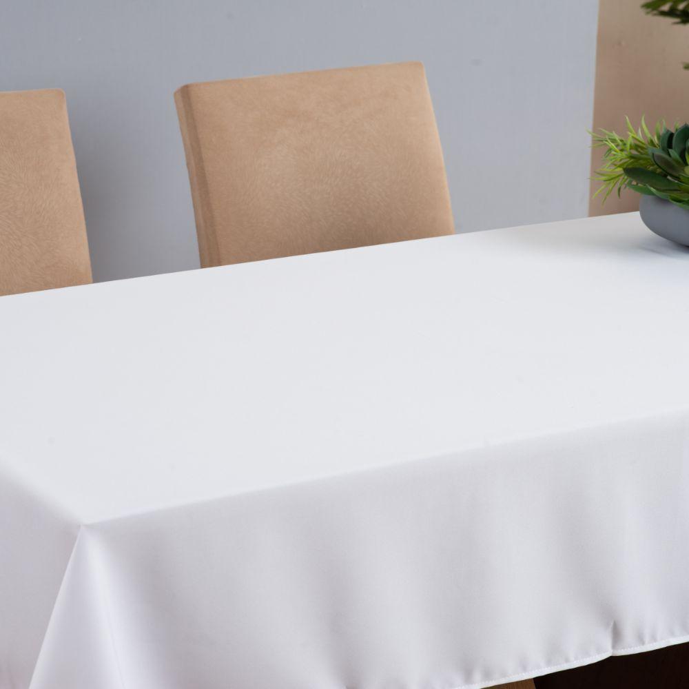 Toalha De Mesa Basic 1 Peça 1,45m X 1,40m 4 Lugares 100% Poliéster Tecido Oxford - Branco - 2