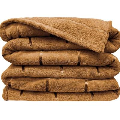 Manta Ruby Flannel Queen Decorativa 100% Poliéster Caramel