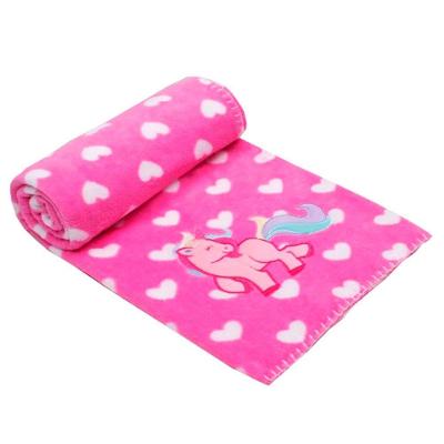 Manta Berço Buettner Baby Estampada Microfibra Bordado Unicórnio 80cmx100m Pink