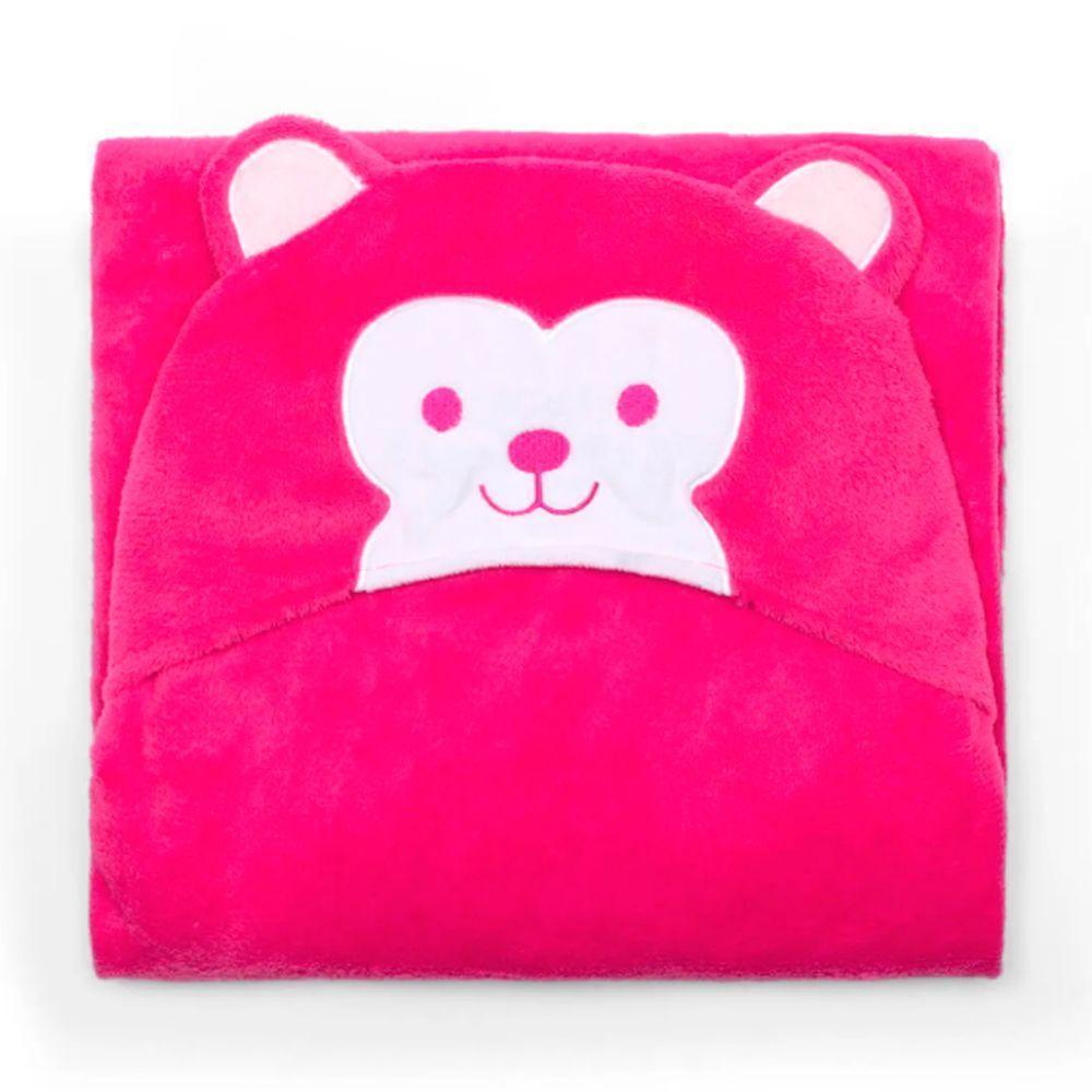 Manta Com Capuz Buettner Microfibra Infantil Sheep 90cmx90cm Rosa Escuro - 1