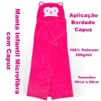 Manta Com Capuz Buettner Microfibra Infantil Sheep 90cmx90cm Rosa Escuro - 3