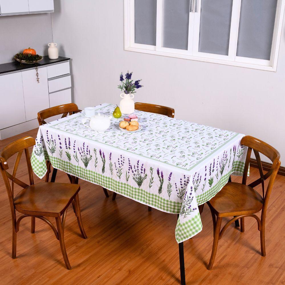 Toalha De Mesa Estampada Allegra 1 Peça 4 Lugares 100% Poliéster - Lavanda - 1