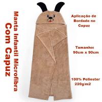 Manta Com Capuz Buettner Microfibra Infantil Super Dog 90cmx90cm Bege Escuro - 3