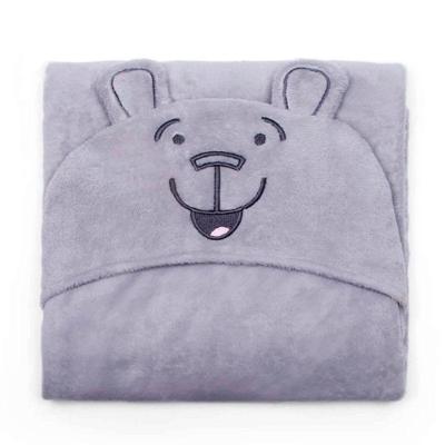 Manta Com Capuz Buettner Microfibra Infantil Teddy 90cmx90cm Cinza Claro