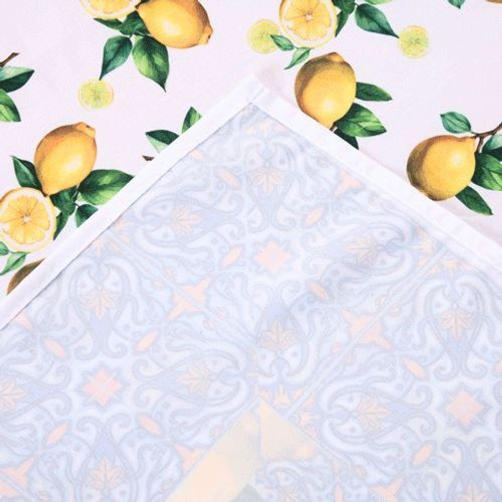 Toalha De Mesa Estampada Allegra 1 Peça 4 Lugares 100% Poliéster - Limão - 4