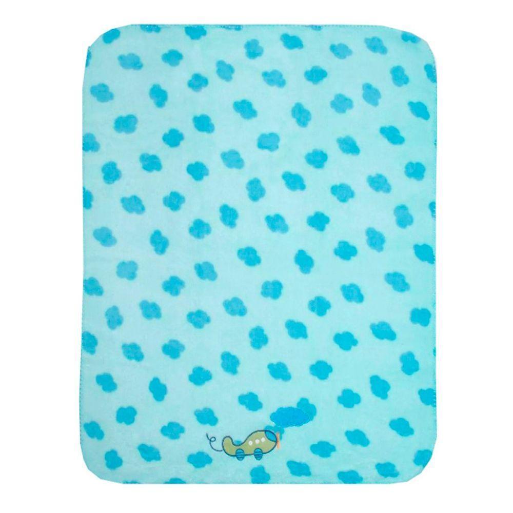 Manta Berço Buettner Baby Estampada Microfibra Bordado Voando 80cmx100m Azul - 3