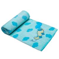 Manta Berço Buettner Baby Estampada Microfibra Bordado Voando 80cmx100m Azul - 1
