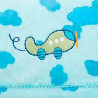 Manta Berço Buettner Baby Estampada Microfibra Bordado Voando 80cmx100m Azul - 2
