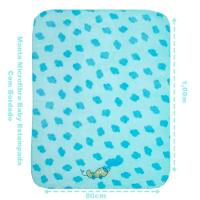 Manta Berço Buettner Baby Estampada Microfibra Bordado Voando 80cmx100m Azul - 4