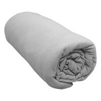 Lençol Com Elástico King Portallar Malha 100% Algodão Liso Linha Casa Cinza - 1