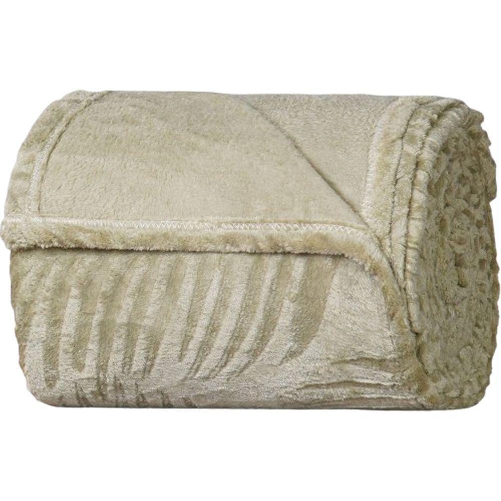 Manta Casal Brushed New Microfibra Flannel 100% Poliéster 180x230 Folha Seca - 1