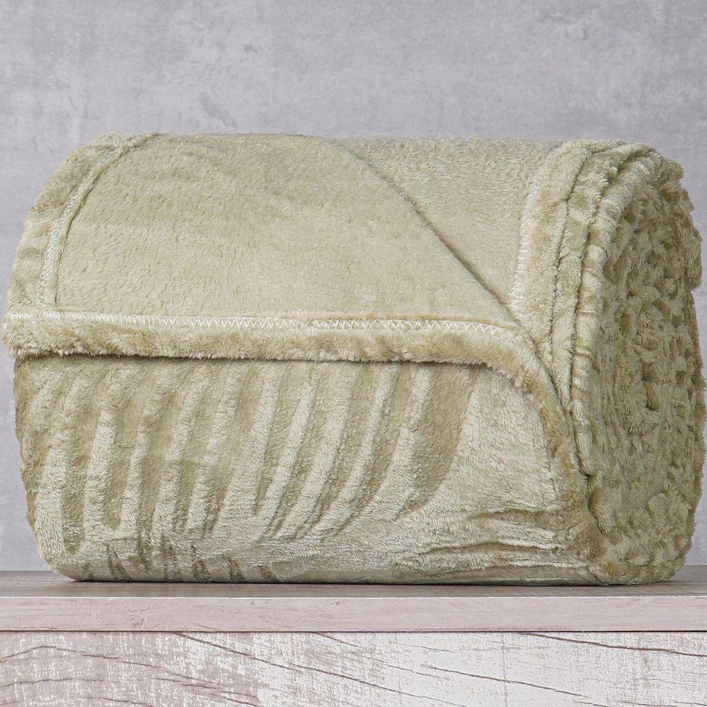 Manta Casal Brushed New Microfibra Flannel 100% Poliéster 180x230 Folha Seca - 2