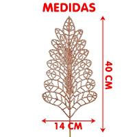 Folhas Flores árvore Natal Gliter Rose Gold 40cm Kit 10pçs - 3