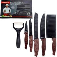 Kit Jogo De Faca Conjunto Faqueiro Cozinha Churrasco 6 Peças - 1