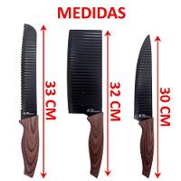 Kit Jogo De Faca Conjunto Faqueiro Cozinha Churrasco 6 Peças - 5